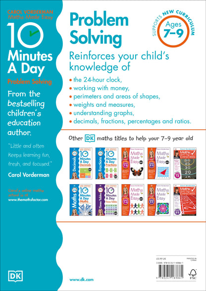 10 Minutes A Day Problem Solving, Ages 7-9 (Key Stage 2): Supports the Nation...