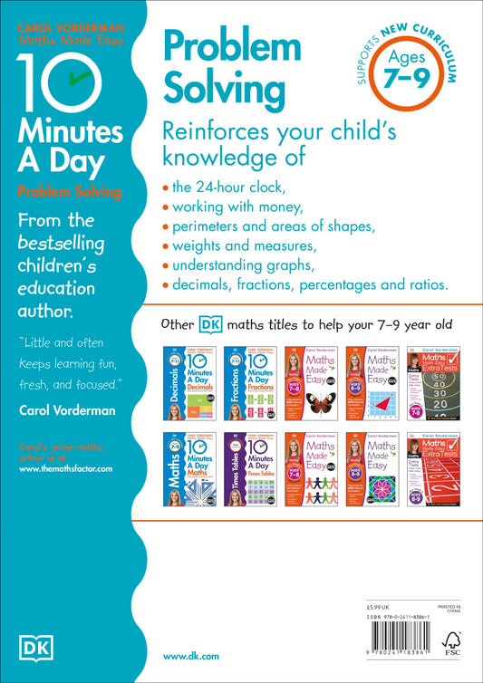10 Minutes A Day Problem Solving, Ages 7-9 (Key Stage 2): Supports the Nation...